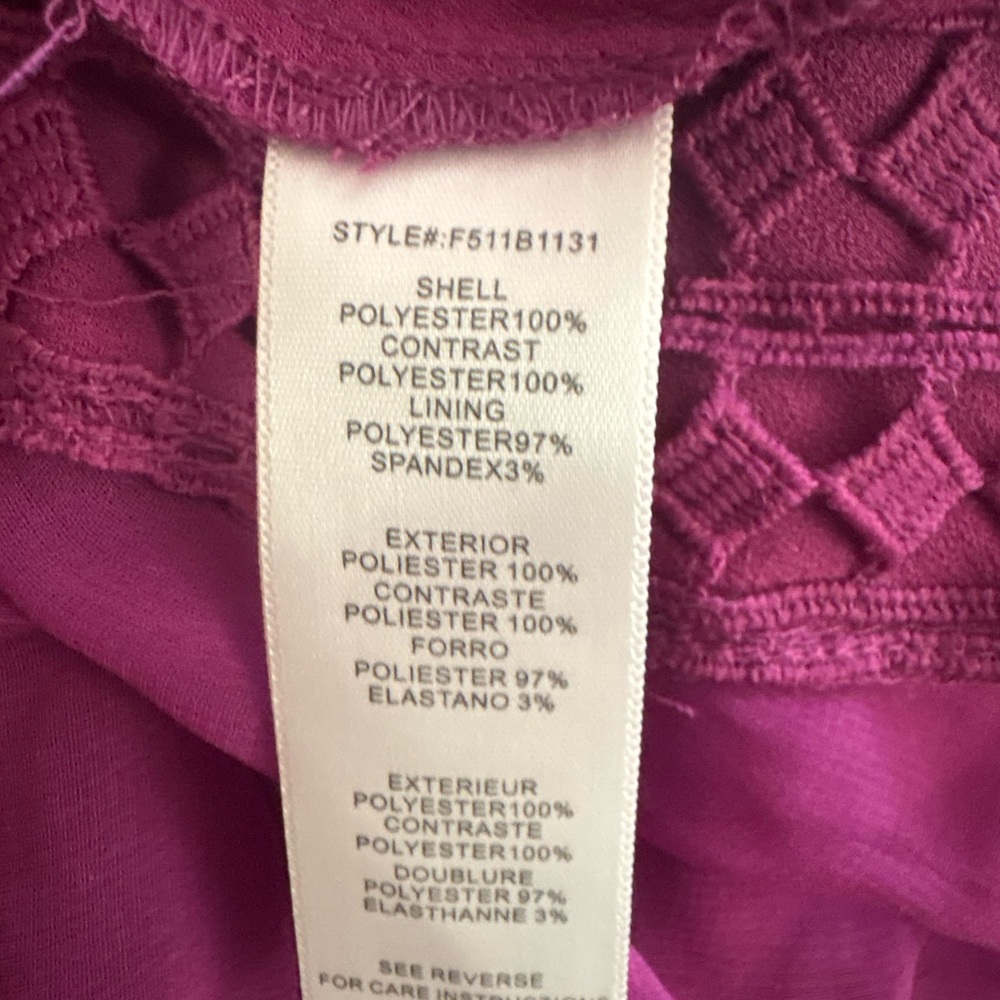 New Medium Adelyn Rae Purple Berry Lace Open Back Romper - Picture 11 of 16